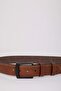 Men's Square Buckle Faux Leather Jean Belt U3214Azns - 3