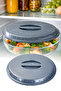 Gray Color Round Glass Jar Lid, Leak-Proof and Durable Plastic Material Food Storage Cover 29 cm
