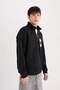 Regular Fit Stand Collar Zip Printed Sweatshirt A4469Ax24Au - 4
