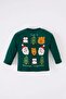 Crew Neck Christmas Themed Long Sleeve T-Shirt Baby Boy D6600A524Wn