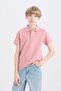 100% Cotton Polo Collar Basic Plain Short Sleeve T-Shirt for Boys D7797A825Sm - 6