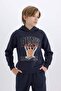 Boy's 2-Piece Set Hooded Printed Sweatshirt and Elastic Waistband Sweatpants B0410A824Cw - 4