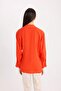 Oversize Wide Fit Tie-Up Long Sleeve Red Shirt E0568Ax24Wn - 6