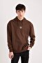 Vikings Valhalla Boxy Fit Hooded Back Print Sweatshirt E3212Ax24Wn - 3
