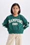Girls' Relax Fit Crew Neck Printed Sweatshirt D7442A825Sp - 7