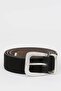 Women's Large Buckle Faux Leather Jean Belt E1277Axns