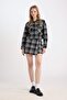 Checkered High Waist Side Zipper Flannel Mini Skirt B3639Ax24Au - 4