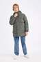 Water Repellent Hooded Zippered Snap Closure Inflatable Parka with Pockets for Boys C8782A824Wn - 2
