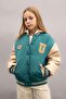 Detachable Hooded College Collar Snap Pocket Bomber Coat Girls C5407A824Au - 3