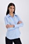 Fitted Basic Plain Button Bengalin Woven Long Sleeve Shirt Y4651Az24Au - 6