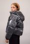 Waterproof Hooded Zippered Snap Fastener Coat Girl Child C5765A824Wn - 5