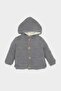 Baby Boy Hooded Plush Lined Buttoned Knitwear Cardigan C8861A524Wn