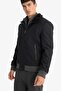 Warm Water Repellent Slim Fit Fur Collar Lined Zipper Ribbed Pocket Faux Leather Coat C5633Ax24W