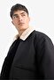 Water Repellent Windproof S Slim Fit Slim Fit Faux Fur Polo Neck Lined Zipper Pocket Coat D1187 - 4