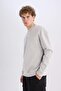 Boxy Fit Crew Neck Printed Sweatshirt X8282Az24Au - 3