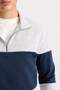Comfort Regular Fit Comfortable Fit Stand Collar Zippered Striped Thick Sweatshirt D2401Ax24Au - 8