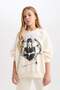 Wednesday Oversize Wide Fit Crew Neck Sweatshirt Girls D6064A824Wn - 4