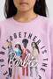 Barbie Relax Fit Crew Neck Sweatshirt for Girls D4379A824Wn - 5