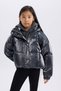 Waterproof Hooded Zippered Snap Fastener Coat Girl Child C5765A824Wn - 6