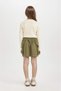 Girl's Pleat Detailed Pocketed Gabardine Skirt D3212A824Wn - 6