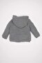 Baby Boy Hooded Plush Lined Buttoned Knitwear Cardigan C8861A524Wn - 4