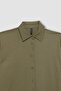 Khaki Relax Fit Wrinkled Textured Long Sleeve Shirt D7520Ax24Au - 8