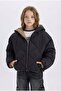 Waterproof Double-Sided Hooded Quilted Zipper Pocket Puffer Coat Girls C5492A824Au - 2