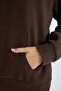 Oversize Wide Fit Basic Plain Kangaroo Pocket Zippered Polo Neck Sweatshirt E0741Ax24Wn - 6
