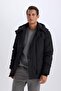 Regular Fit Detachable Hood Zippered Snap Pocket Coat D5971Ax24Cw - 3