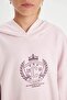 Girl's Oversize Wide Fit Hooded Embroidered Thick Sweatshirt D2885A824Wn - 4