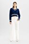 Regular Fit V-Neck Hair Braided Knitwear Sweater C7321Ax24Wn - 2