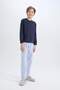 Boy's Pajama Set Woven Long Sleeve Top Striped Bottom D2894A824Wn - 2