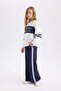Girls Oversize Wide Fit Crew Neck Striped Sweatshirt D3806A824Wn - 2