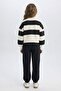Striped Crew Neck Sweatshirt and Elastic Jogger Sweatpants for Girl - D4091A824Wn - 6