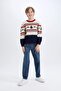 New Year's Themed Crew Neck Knitwear Sweater for Boys C9634A824Cw - 2