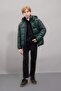 Boy's Water Repellent Hooded Puffer Jacket with Zipper Pocket C5565A824Wn - 2