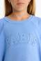 Oversized Wide Fit Crew Neck Printed Sweatshirt Girls D1100A824Au - 5