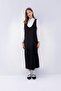 Relax Fit Round Neck Scuba Diver Fabric Sleeveless Black Midi Dress D9026Ax24Wn