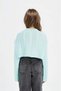 Girl's Crop Crew Neck Hair Braided Knitwear Sweater C6934A824Au - 5