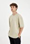 Loose Fit Crew Neck Printed Heavy Fabric Cotton Short Sleeve T-Shirt 3188062 - 3