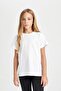 Girl's Regular Fit Crew Neck Short Sleeve T-Shirt D8506A8Ns