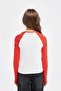 Girl's Regular Fit Crew Neck Number Patterned Ribbed Camisole Long Sleeve T-Shirt D6499A8Ns - 5