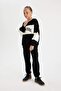 Girl's Printed Black Jogger Sweatpants with Elastic Waist and Pockets D0732A824Au