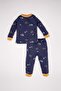 Baby Boy Pajamas Set Star Pattern Combed Cotton Long Sleeve Top with Elastic Waist Long Bottom D3554A524Wn