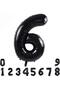 Black Concept 6Th Birthday Celebration Set; White Balloon with Black Confetti, Number Star Foil and Banner - 4