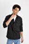 100% Cotton Regular Fit Polo Collar Basic Plain Long Sleeve Shirt B2654Ax24Au - 4
