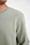 Regular Fit Crew Neck Thick Basic Plain Sweatshirt T3777Az24Au - 5