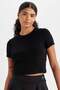 Crop Crew Neck Sportsman Short Sleeve T-Shirt D2200Ax24Au