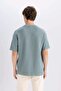 Boxy Fit Crew Neck Short Sleeve Basic Solid T-Shirt 3155104 - 6
