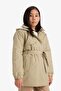 Water Repellent Plush Lined Hooded Belted Raincoat Girls' C5230A824Au - 3